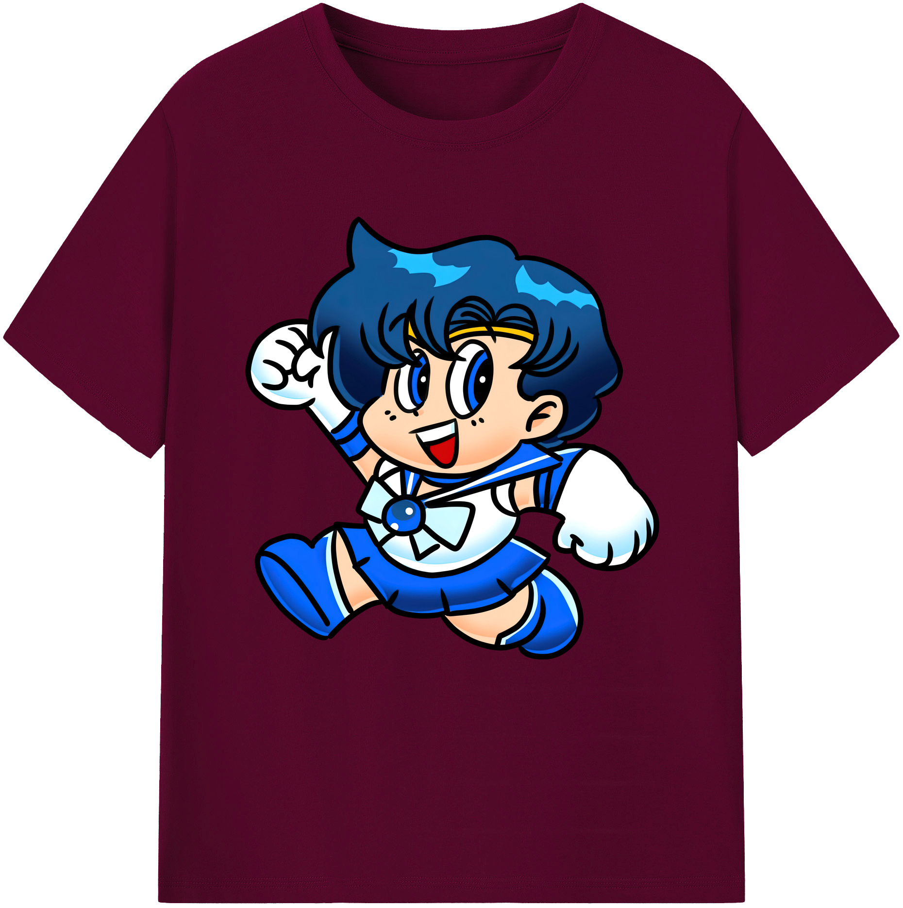（画像用） 美少女戦士セーラームーン 水野 亜美 みずの あみ Sailor Moon Mizuno Ami レディースカジュアルプリントTシャツ（綿100％）
